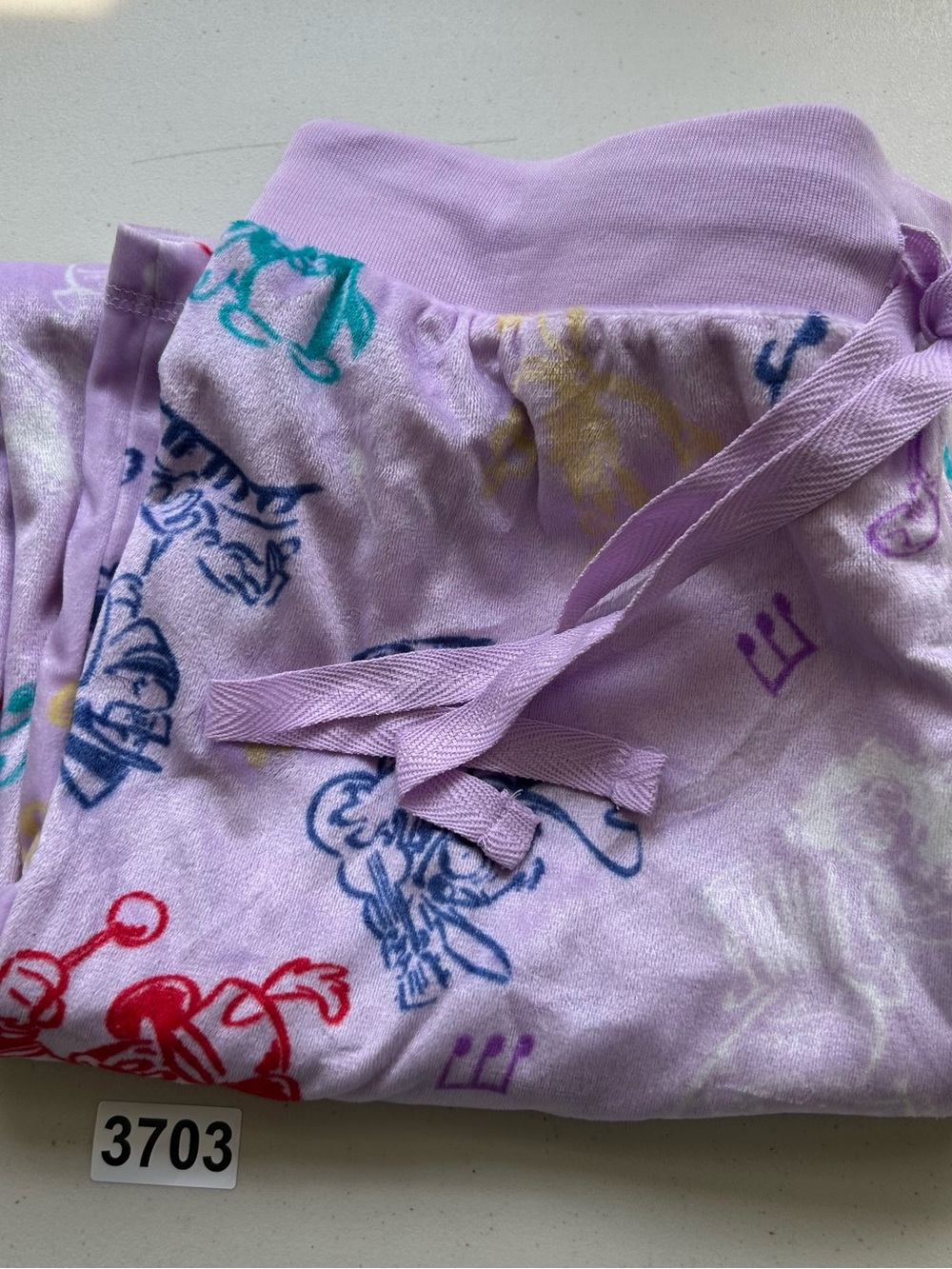 Disney Mickey Mouse Purple Musical Pajama Pants 100 Anniversary Drawstring M - Picture 6 of 6